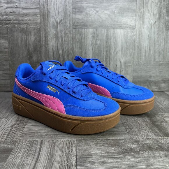Puma Club II Era Women's size 8 Blue Pink Gum Bottom Platform Shoes - Picture 5 of 8